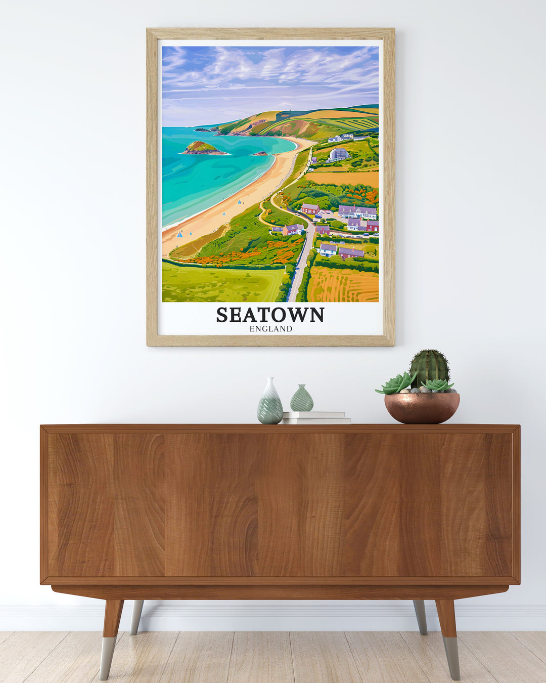 Seatown Beach Travel Print and Dorset Eype Beach Modern Art offer a relaxing view of the sea and cliffs bringing coastal tranquility into your home These prints are ideal for decorating any room with a beachy feel or as a thoughtful gift for coastal lovers