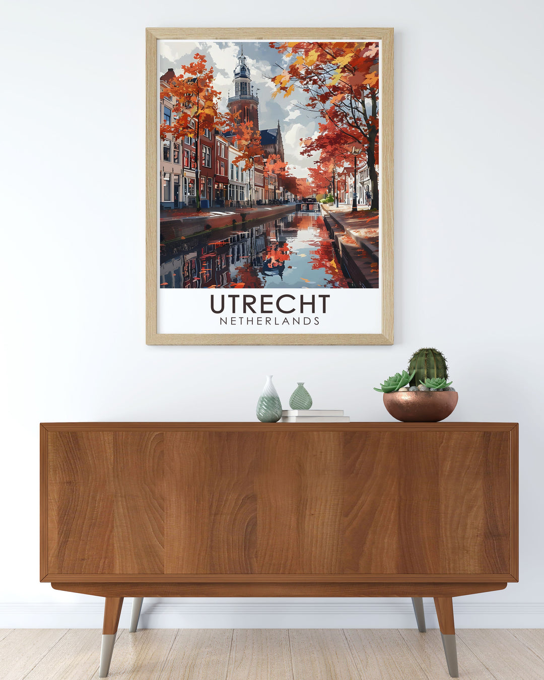 A beautifully crafted travel poster featuring Utrechts Oudegracht Canal, showcasing its rich history and picturesque scenery. This print makes a thoughtful gift for anyone who loves Dutch cities and canal side views.