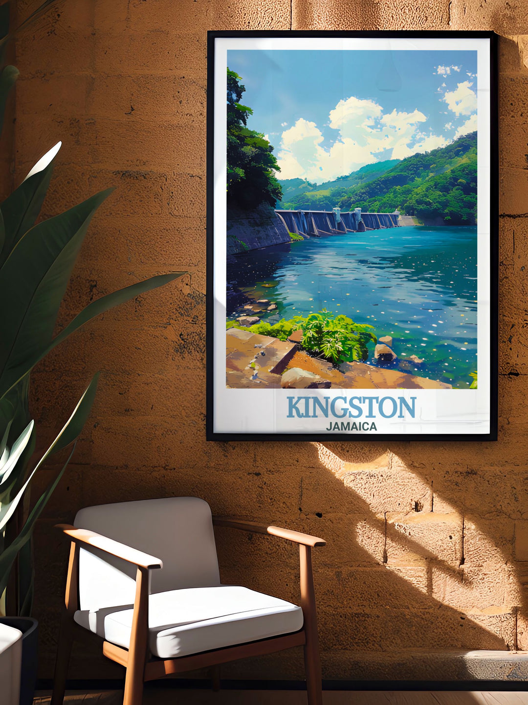 Hermitage Dam modern art and Kingston travel poster collection offer a balance of energy and tranquility combining the lively spirit of Jamaica with the peaceful beauty of Hermitage Dam perfect for any room in your home