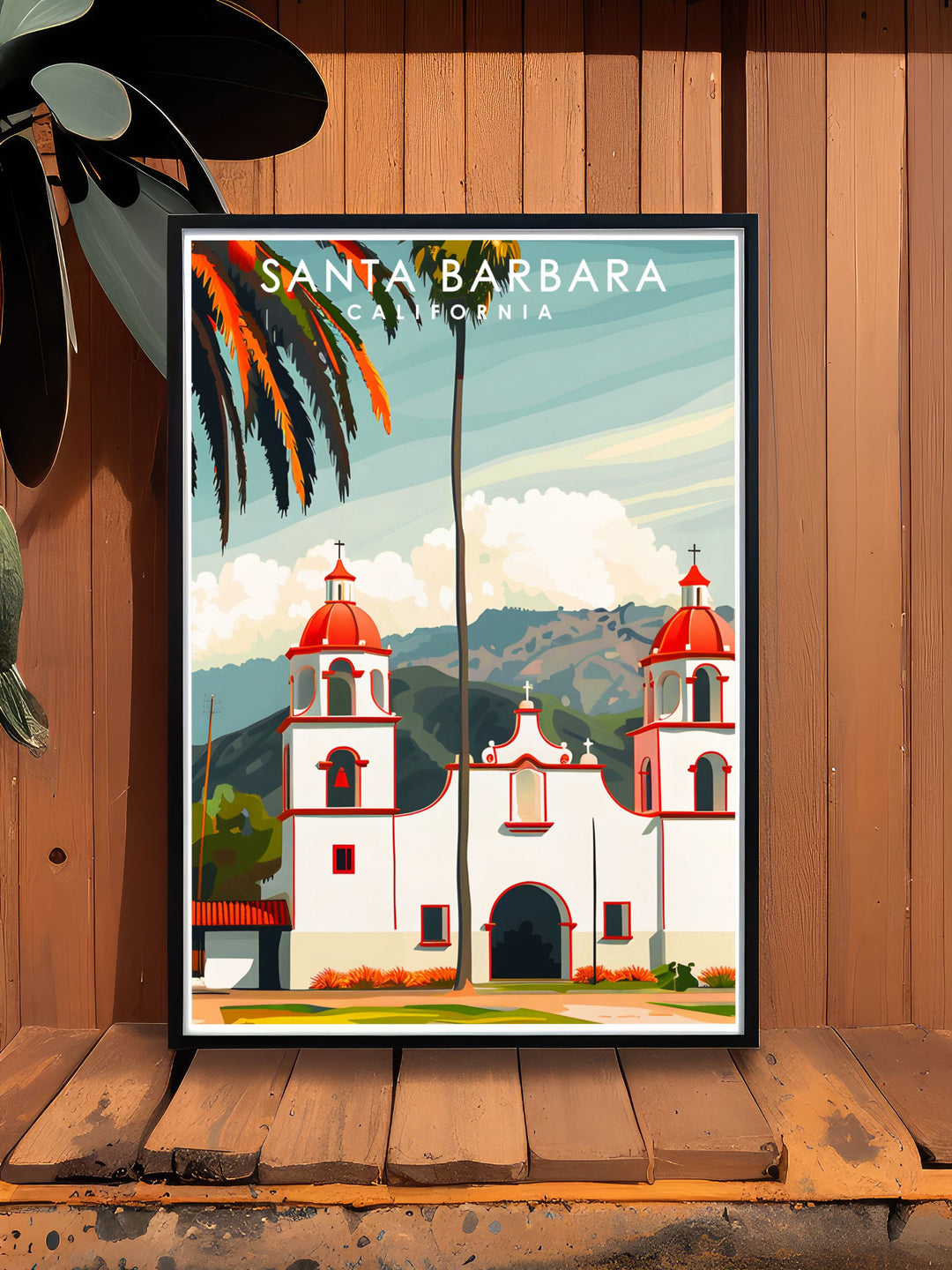 Santa Barbara Mission Wall Art combines the beauty of a historic landmark with the modern aesthetic of colorful street map prints making it a stunning addition to your home decor or a special gift for a friend or family member