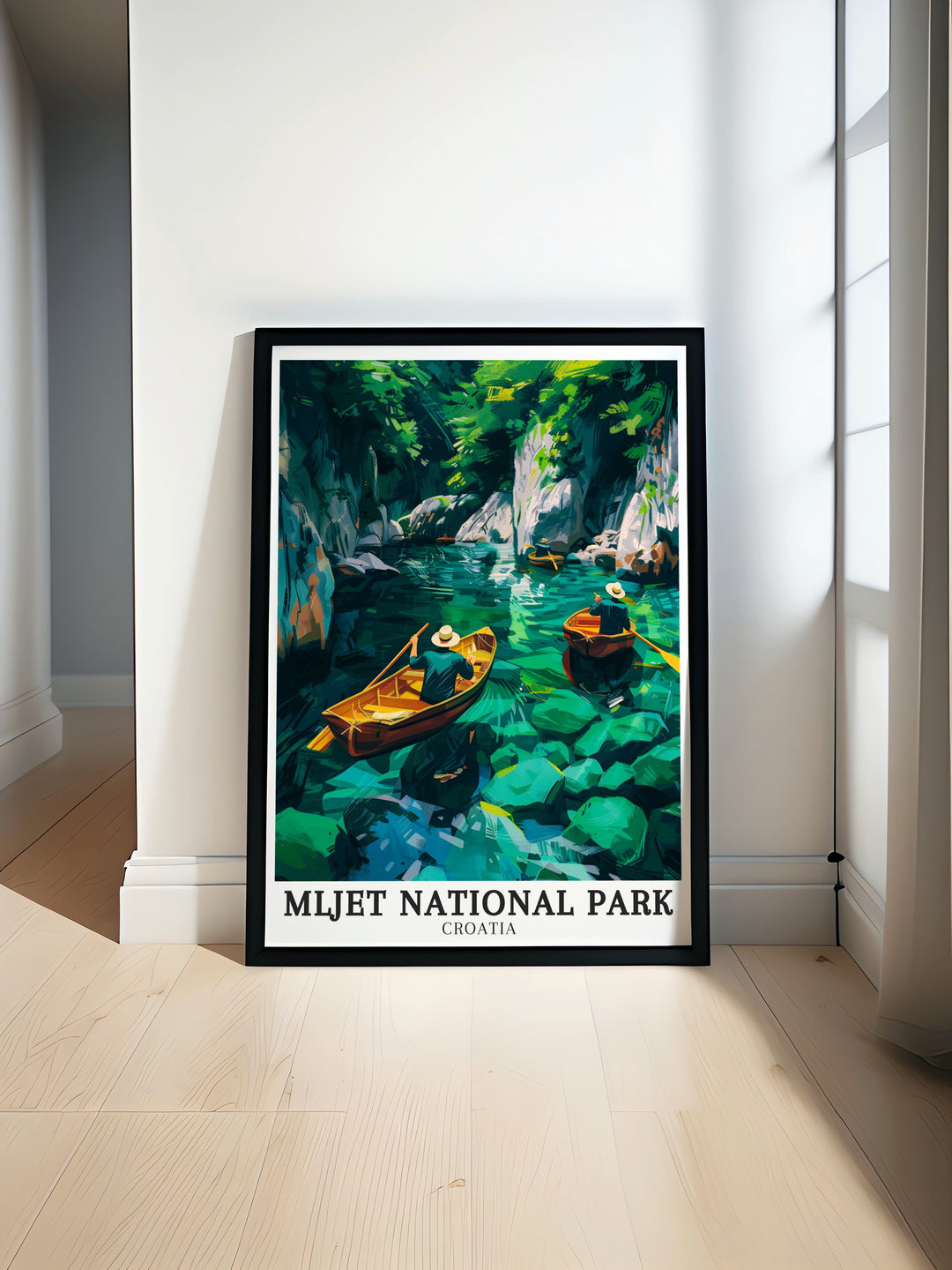 Croatia Print featuring the peaceful Veliko and Malo Jezero lakes in Mljet National Park is perfect for adding a touch of tranquility to your space. The artwork captures the essence of Croatias natural beauty, making it a versatile piece that complements any decor style.