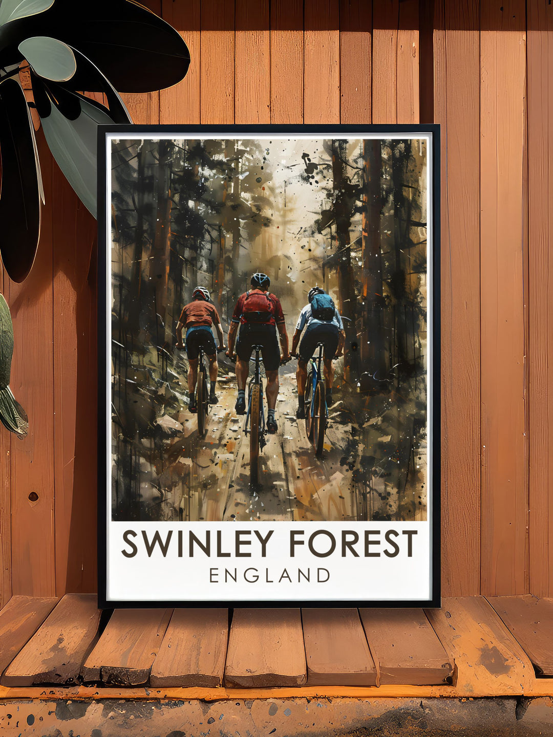 Swinley Forest and Mountain Bike Trails poster offering a beautiful piece of cycling wall art. Featuring detailed depictions of the Swinley Forest Trail this print adds a sense of adventure to any room and makes an excellent gift for mountain biking fans.