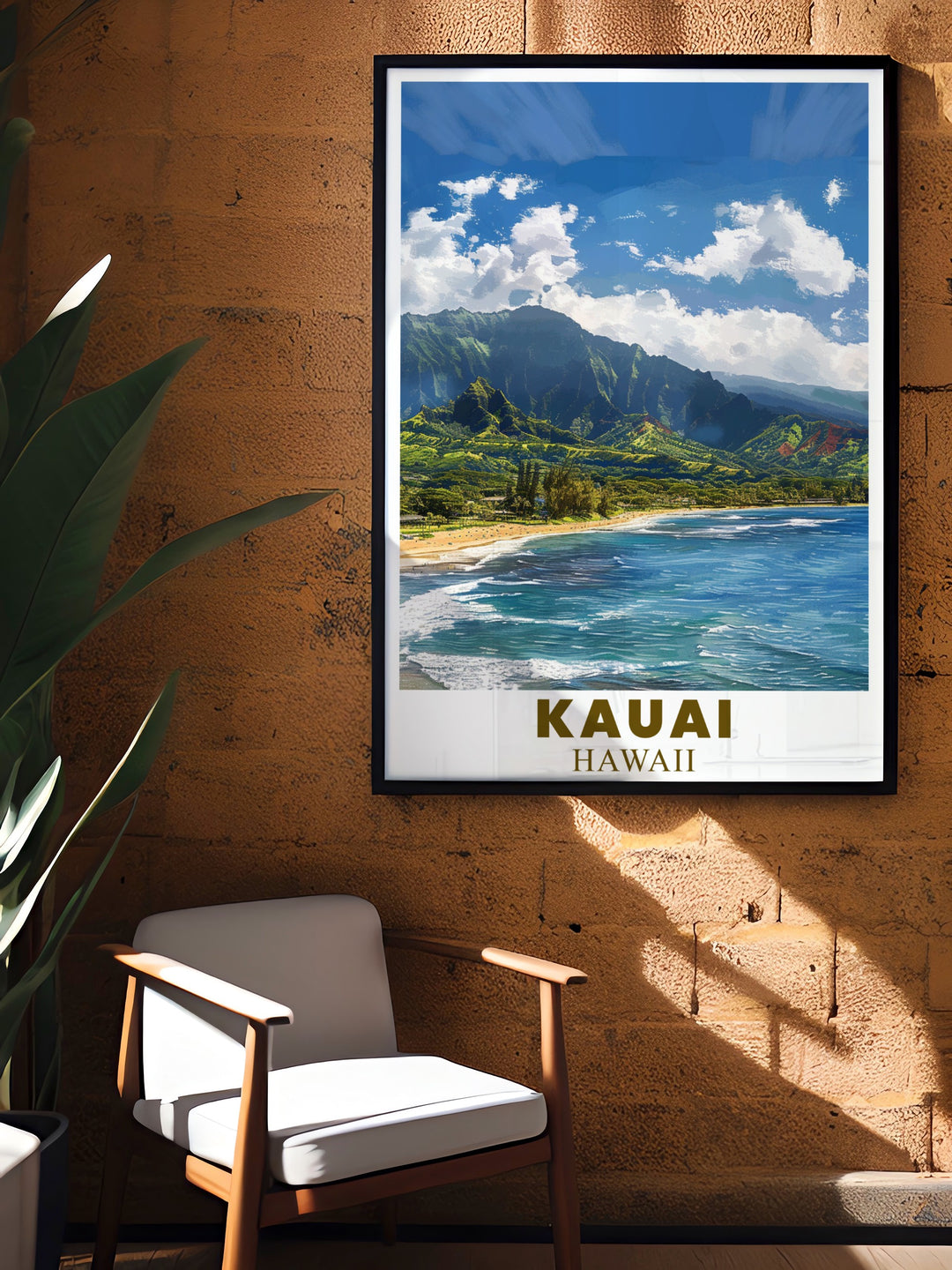 Bring the peaceful ambiance of Hanalei Bay into your home with this Kauai wall art. Perfect for island themed rooms, this travel print captures the lush landscapes of Hawaii, offering a stunning addition to your living space.