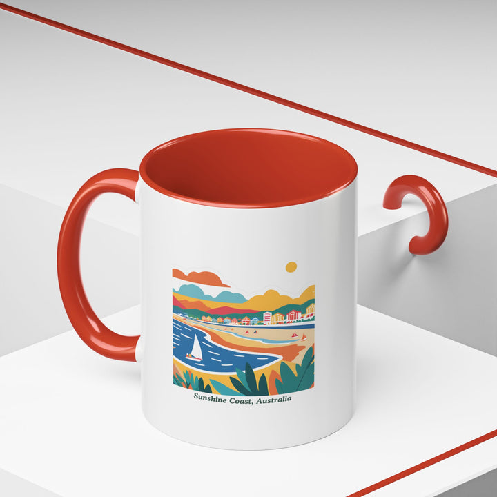 The Sunshine Coast Australia mug brings the beauty of this coastal paradise to life with its detailed artwork. Whether for coffee or tea, this mug is a perfect way to remember your visit to the Sunshine Coast or to dream of future travels.