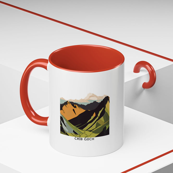 This Crib Goch mug combines practicality with artistic design, showcasing detailed ridge artwork. Dishwasher-safe ceramic ensures lasting use, while its vibrant style makes it a thoughtful gift for outdoor enthusiasts or as a personal memento.