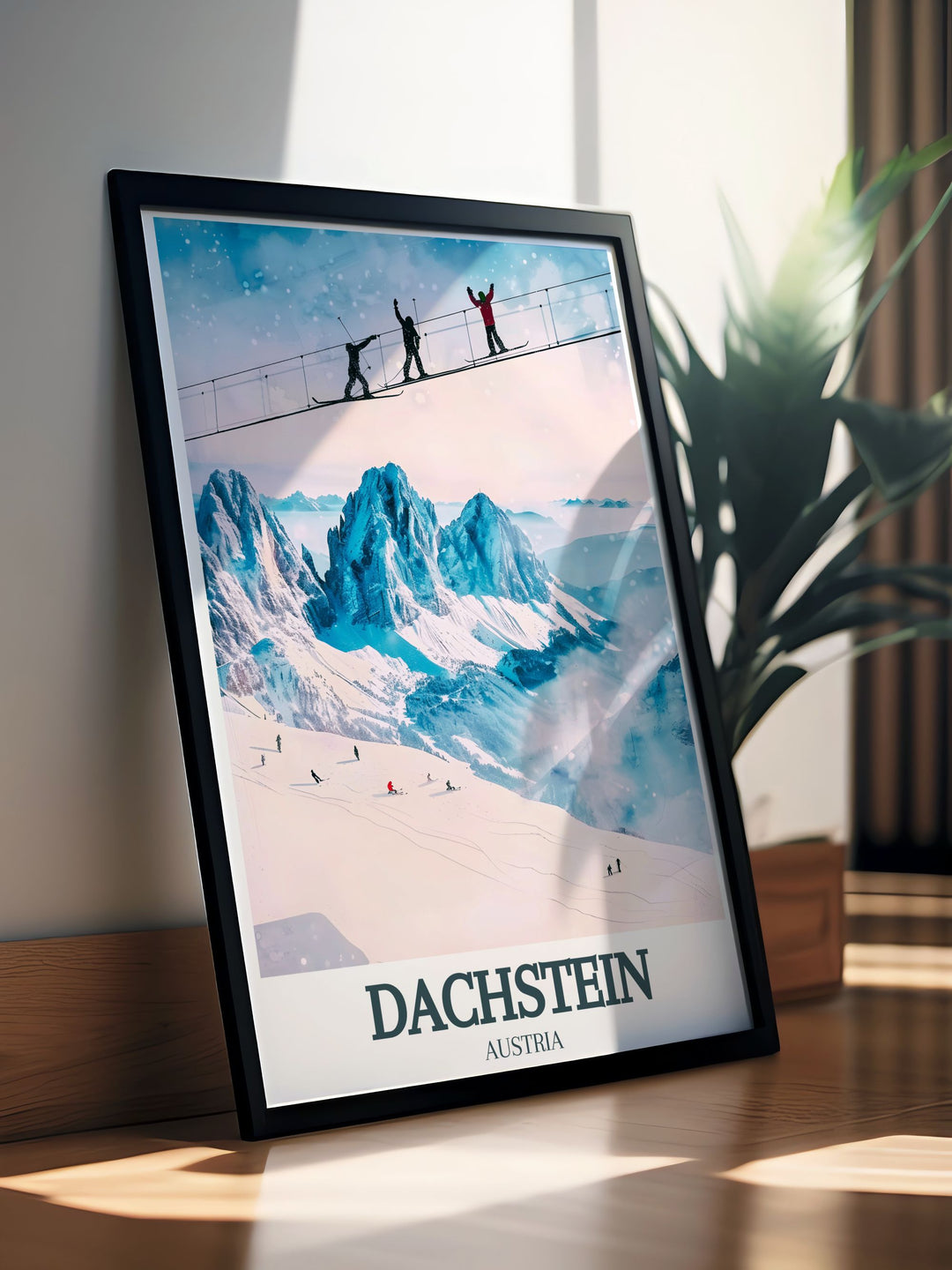 Detailed Dachstein Glacier, Skywalk poster featuring the picturesque scenery of Dachstein Austria ideal for transforming living spaces into serene and elegant havens.