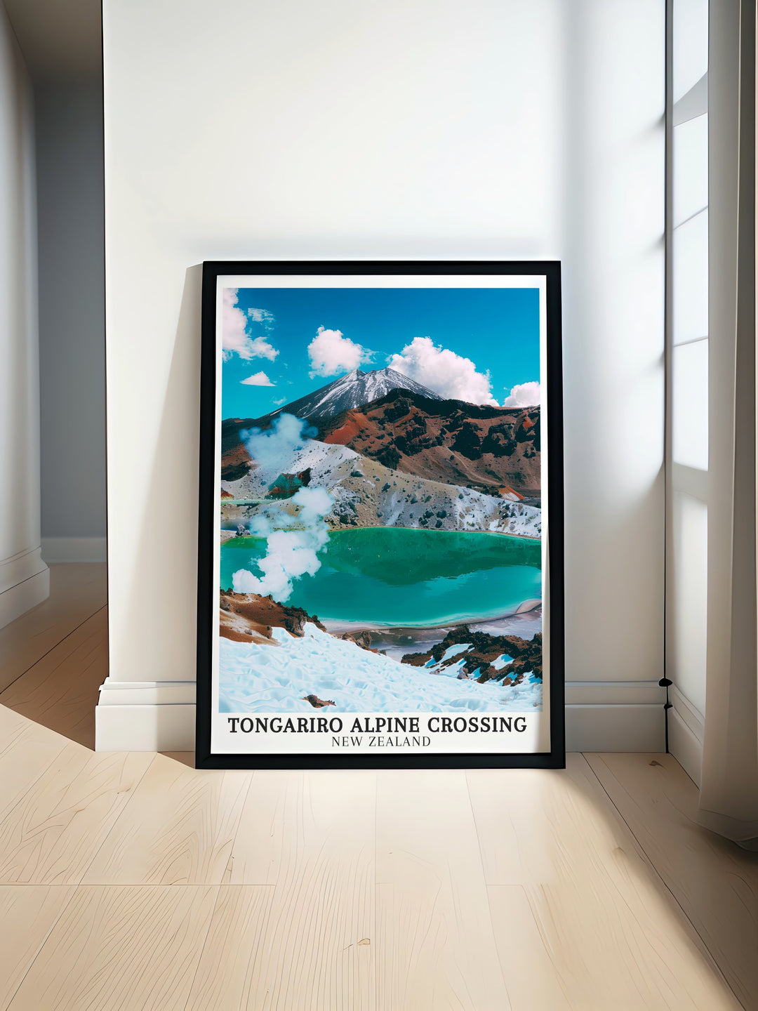 South Crater canvas art showcases the vast, otherworldly beauty of this iconic feature along the Tongariro Alpine Crossing. With its flat crater floor surrounded by towering volcanic peaks, this artwork brings the adventure of the Tongariro trail into your home or office.