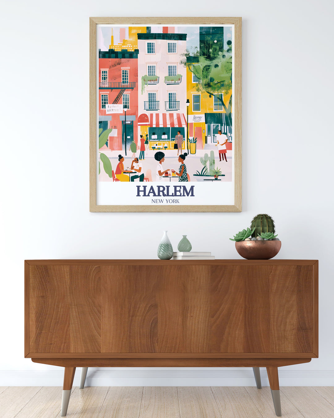 This Harlem poster print features the iconic 125th Street and Harlems vibrant urban landscape. The perfect artwork for lovers of New York City, this detailed print captures Harlems culture, making it ideal for any home or office decor.