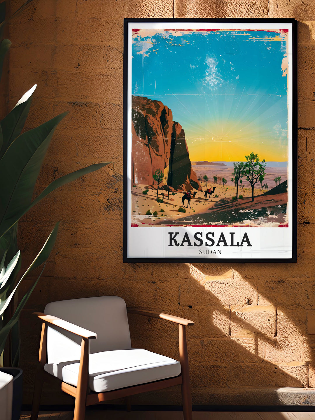 Kassala artwork presenting Taka Mountains East central Sudan in vivid colors and intricate designs ideal for those seeking elegant and unique home decor.