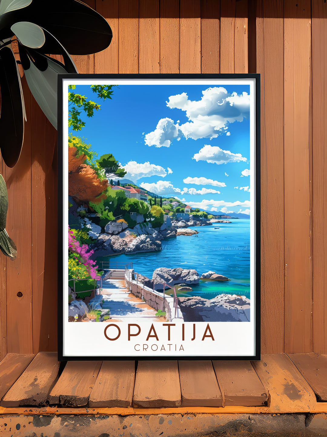 The Lungomare Promenade is beautifully captured in this Opatija wall art a perfect addition to your home decor that brings the serene beauty of Croatia into your living room bedroom or office ideal for travel enthusiasts