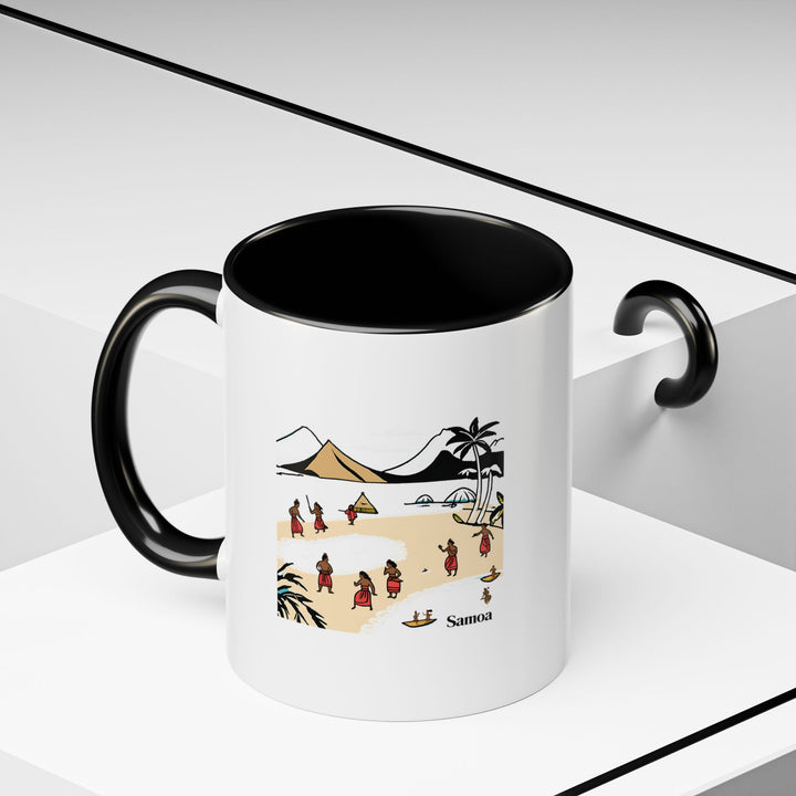 This Samoa mug captures the tropical allure of the islands with detailed designs inspired by Samoas culture and environment. Durable and dishwasher-safe, it's ideal for coffee or tea lovers seeking a functional piece of art.