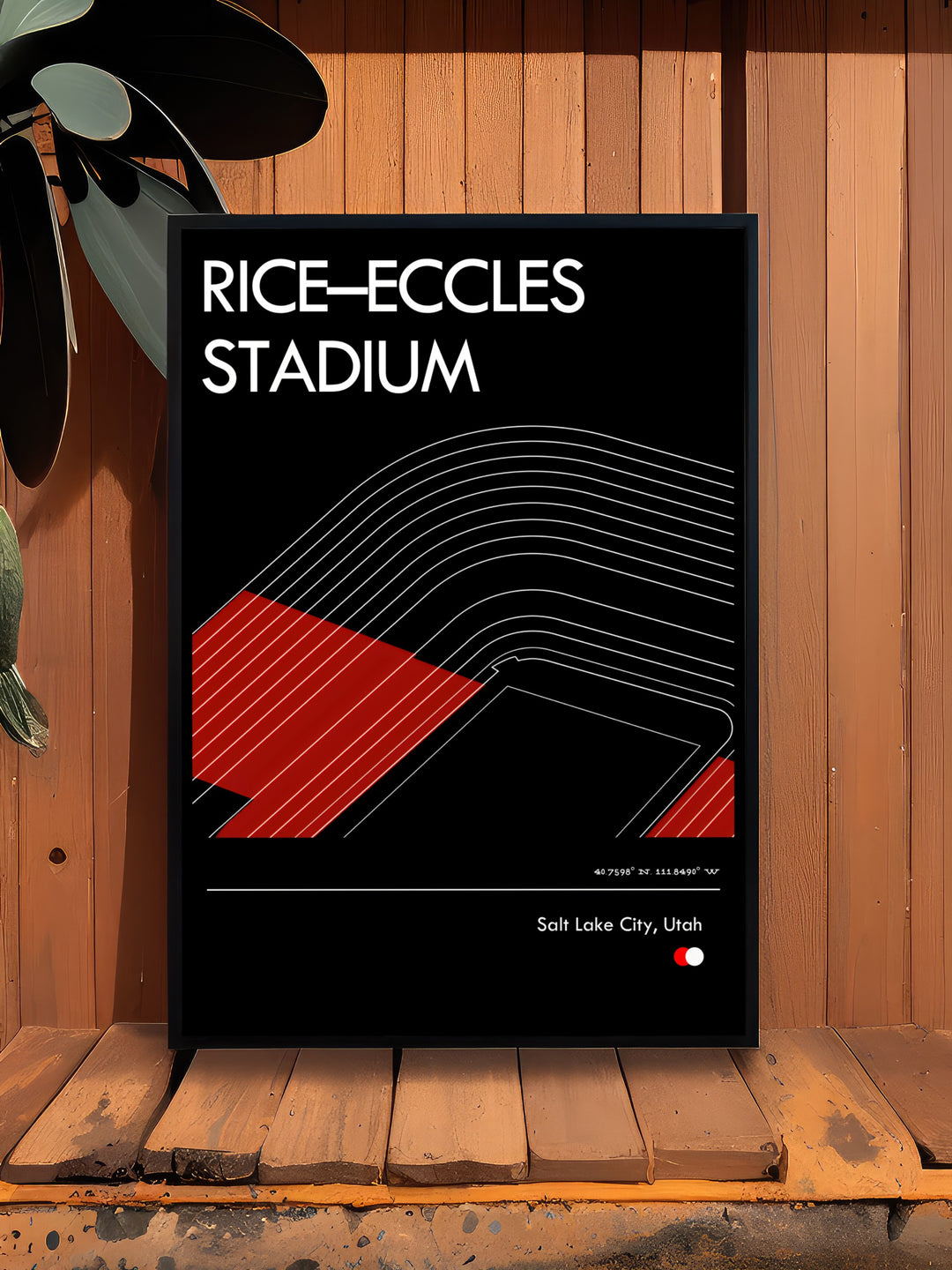 Celebrate the legacy of Utah football with this detailed Salt Lake City print featuring Rice Eccles Stadium a must have for any fan