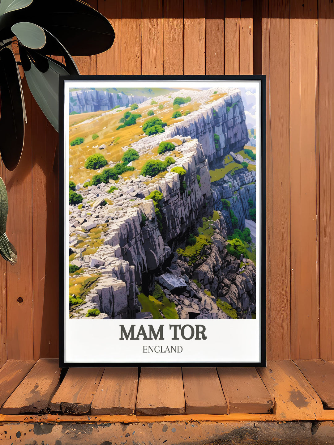 The Great Ridge art print including Mam Tor landslip and Derbyshire scenery perfect for home living or as a gift for those who cherish Peak District adventures