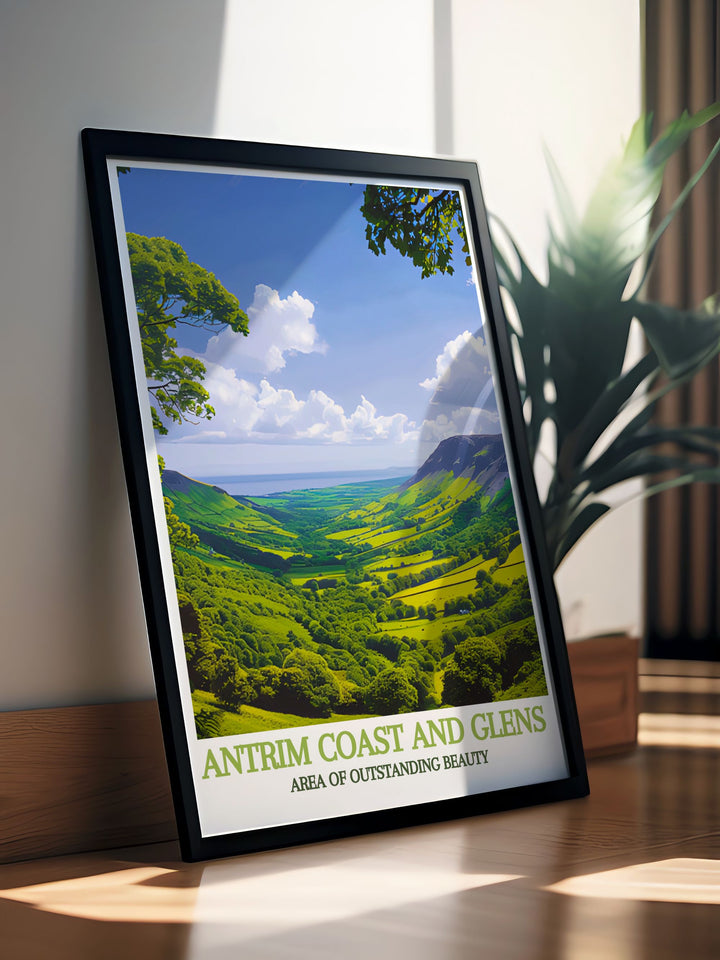 Vintage poster of the Antrim Black Arch, combining historical elements with modern design.