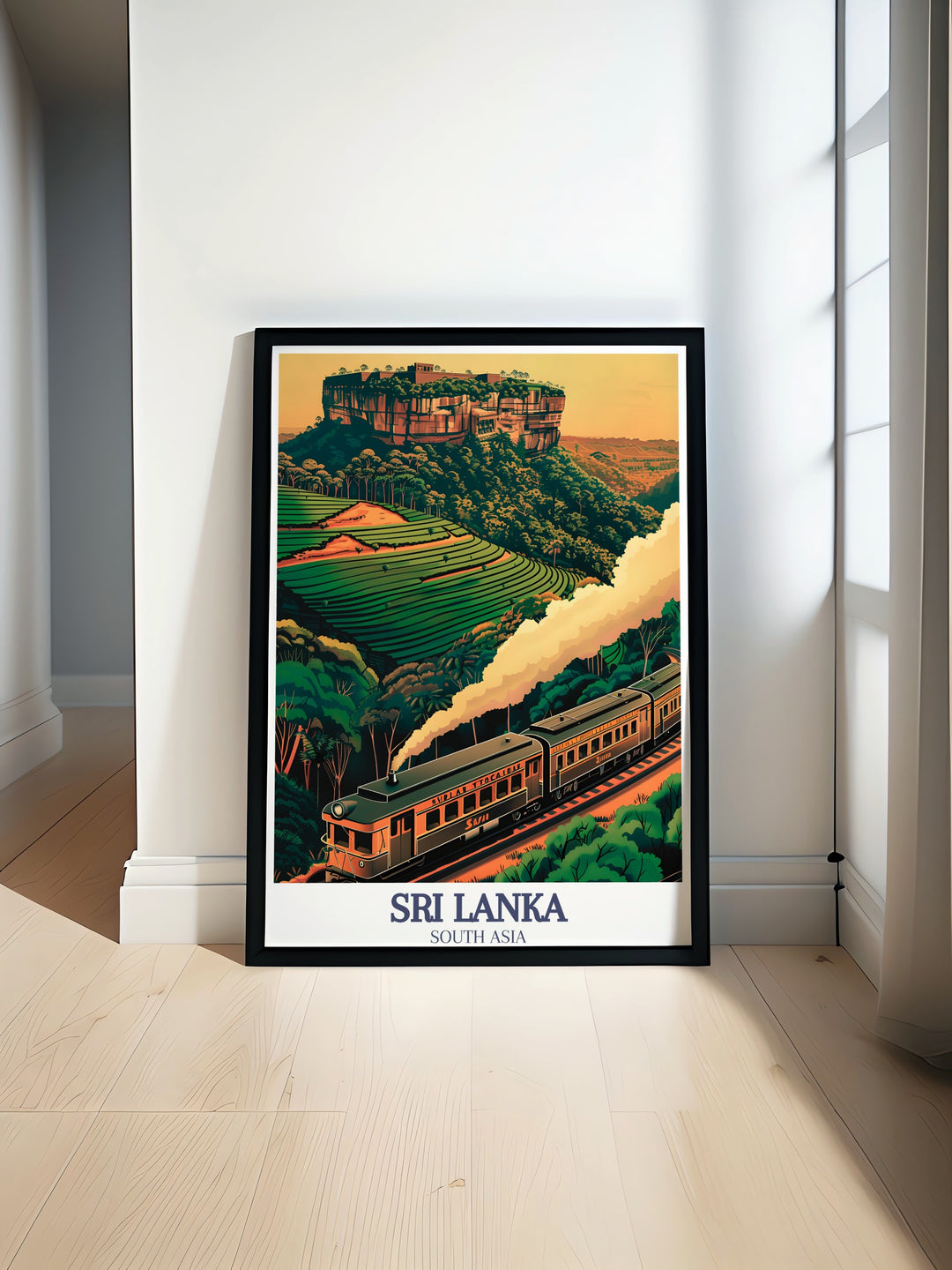 Celebrate the stunning beauty of Sri Lankas Hill Country with this detailed travel poster. Featuring the regions rolling hills, misty mountains, and tea fields, this print is an excellent way to bring a piece of Sri Lankas natural landscapes into your home.