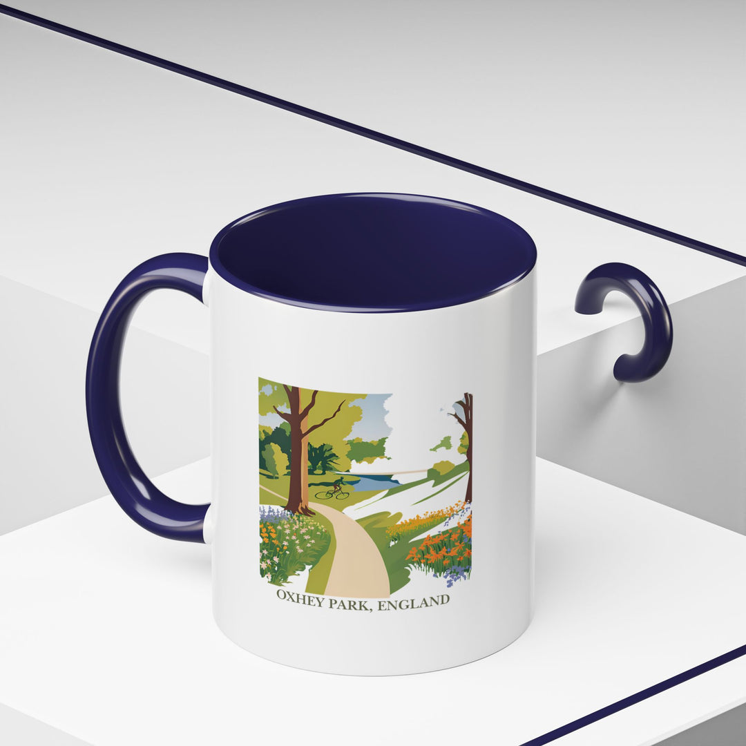 Featuring vibrant artwork of Oxhey Park’s serene landscapes, this mug is a perfect addition to your collection. Ideal for daily use, it is durable and practical, being dishwasher and microwave safe while adding a touch of nature to your home.