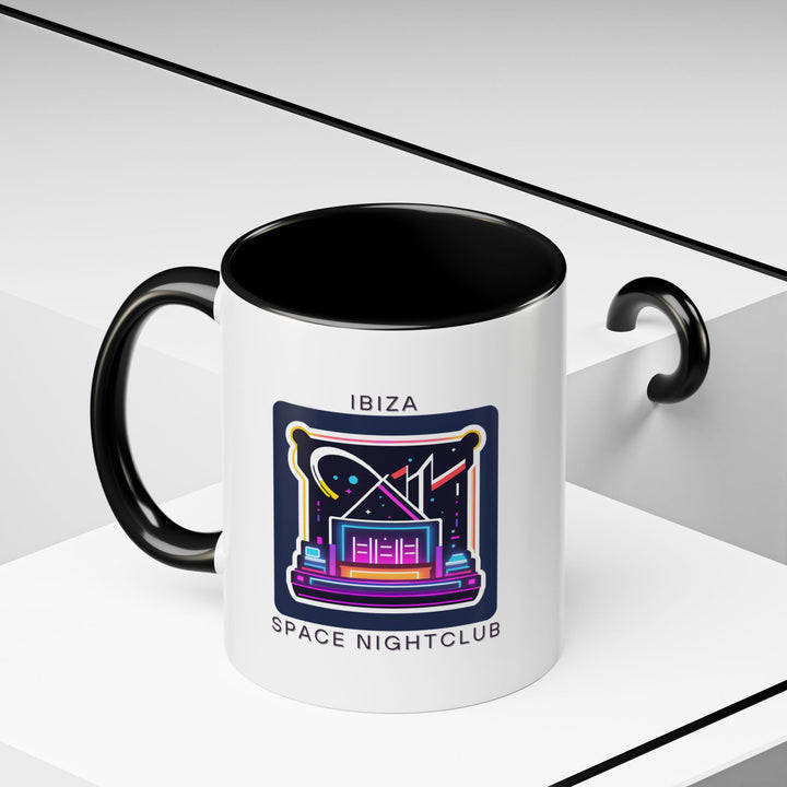 Enjoy the allure of Ibiza with this artistic Space Nightclub mug featuring detailed illustrations of iconic sights and club imagery. Durable and dishwasher-safe, ideal for coffee or tea lovers and makes a meaningful gift for travelers and art enthusiasts.