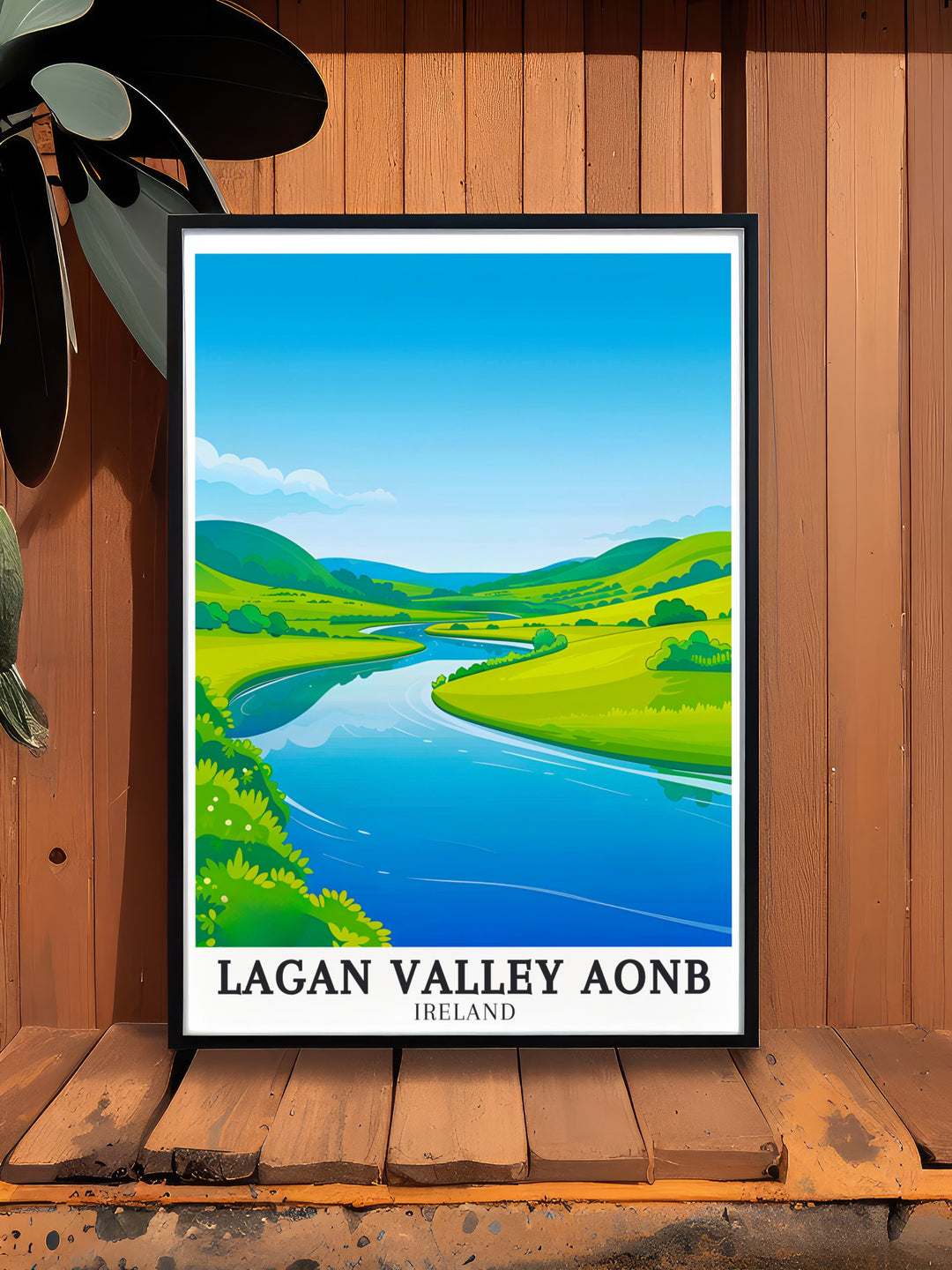 Mourne Mountains River Lagan modern prints highlight the scenic Lagan Valley AONB in Northern Ireland. This beautiful travel print of Belfast County Down is the ideal choice for bucket list travelers seeking to bring iconic natural landscapes into their home decor.