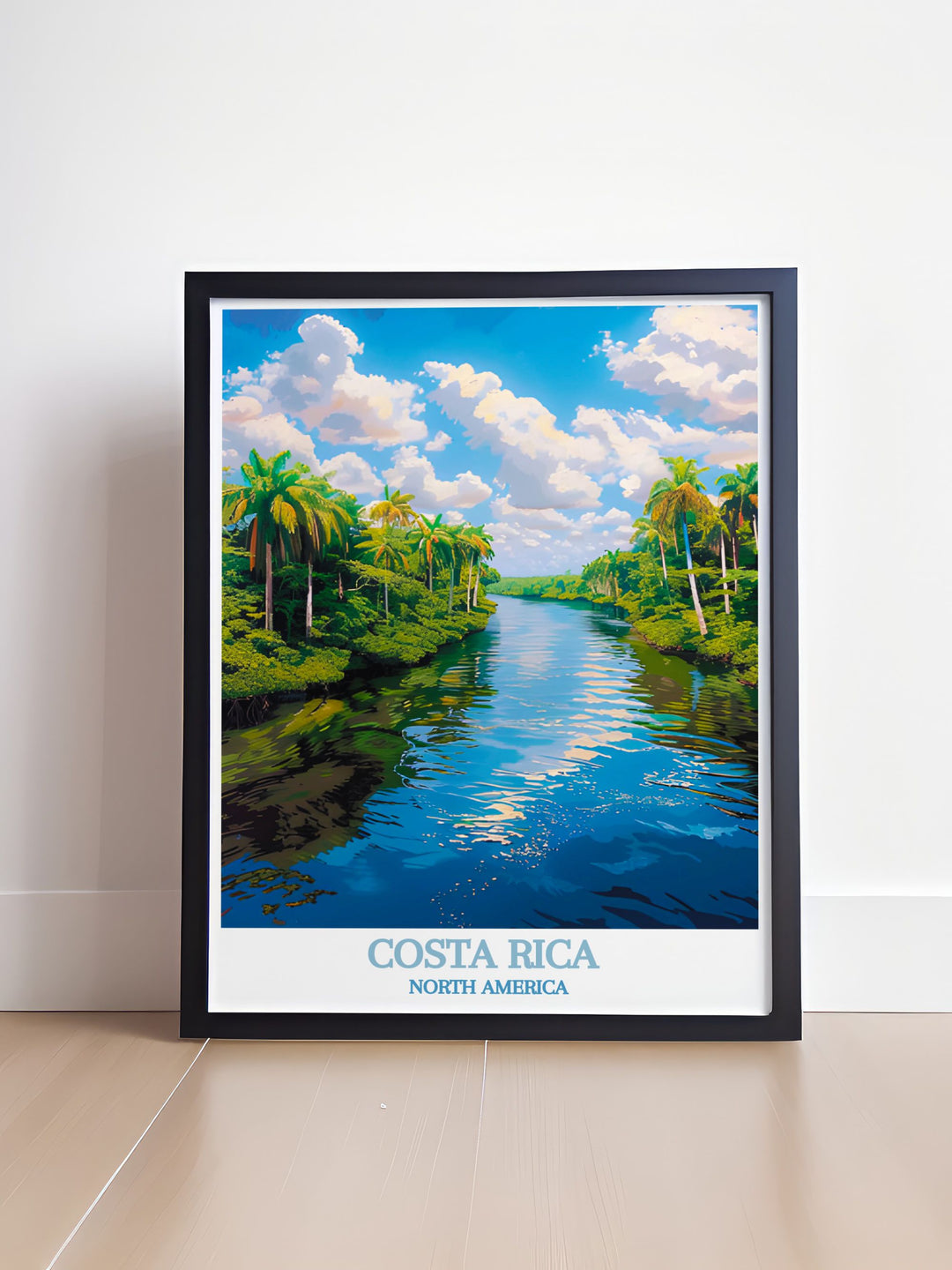 Stunning Tortuguero National Park poster featuring the lush rainforests and vibrant wildlife, perfect for adding a touch of Costa Ricas natural beauty to your home decor.