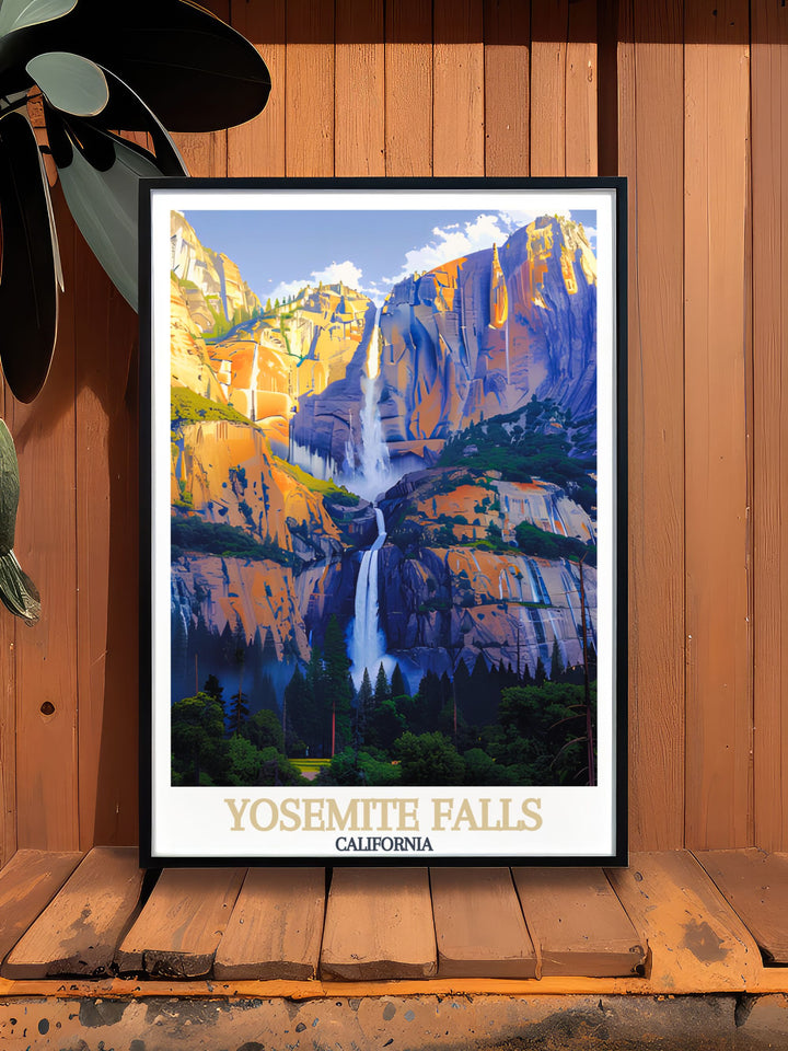 California art featuring Yosemite Falls in breathtaking detail perfect for home decor and thoughtful gifts