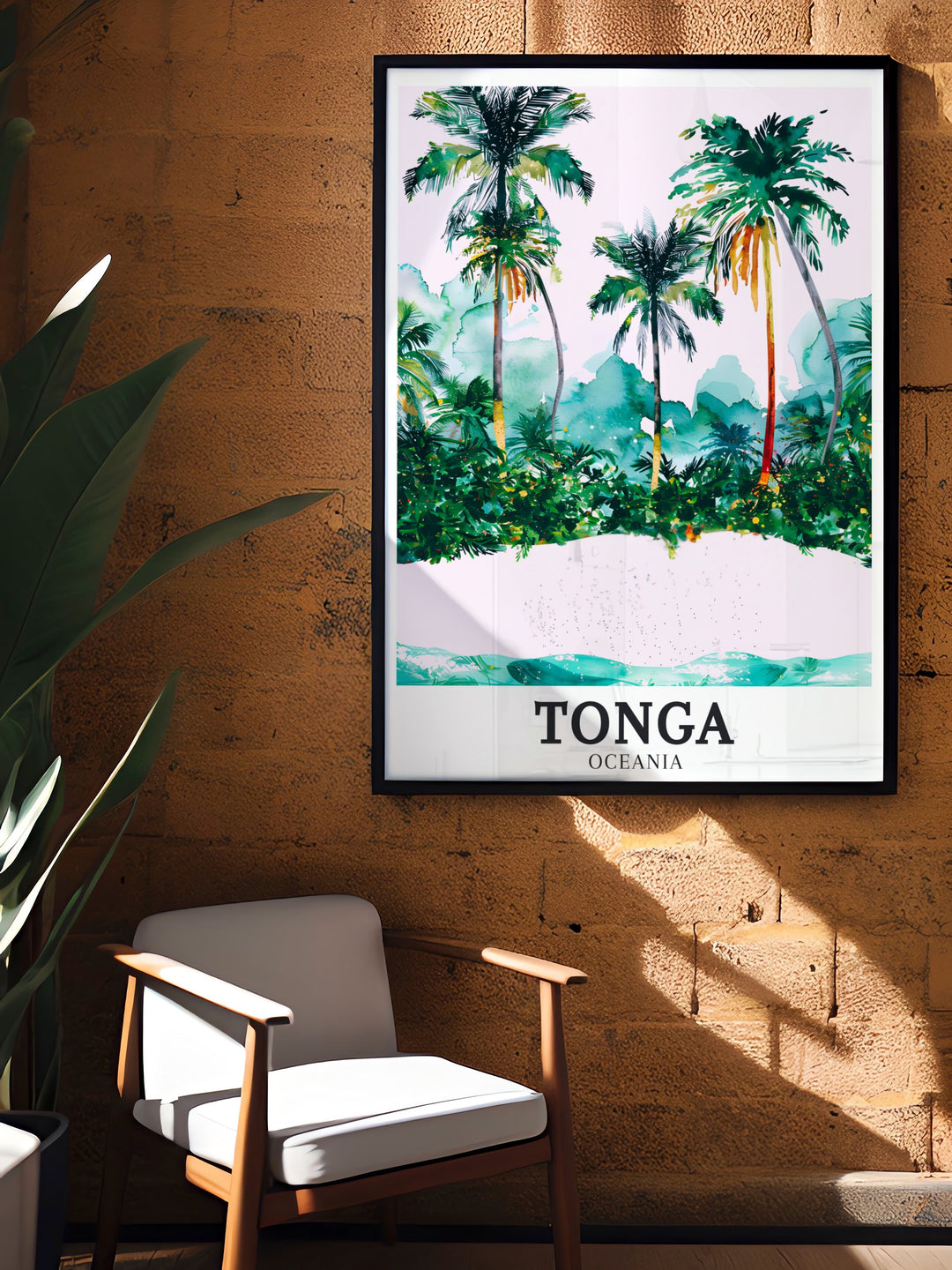 Tropical Port of 'Utu Vavau artwork with Vavau humpback whales delivers a touch of marine elegance and tranquility to your home decor