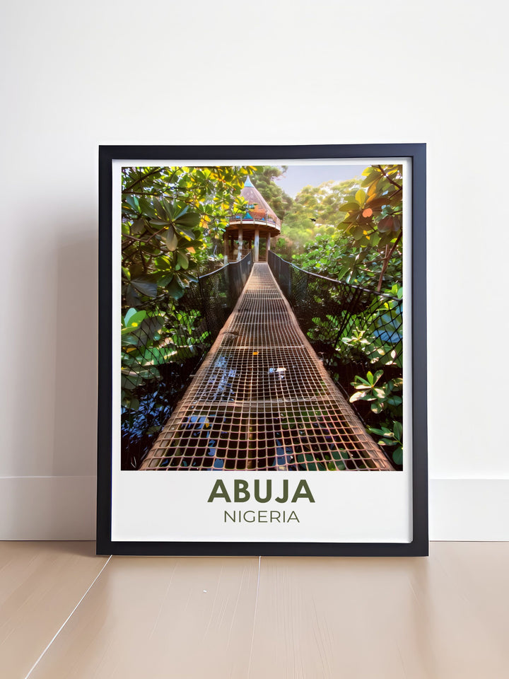 Nigeria Wall Art depicting Lekki Conservation Centre offering a stunning visual representation of this iconic location in Lagos perfect for home decor travel posters and unique gifts for special occasions like birthdays and anniversaries
