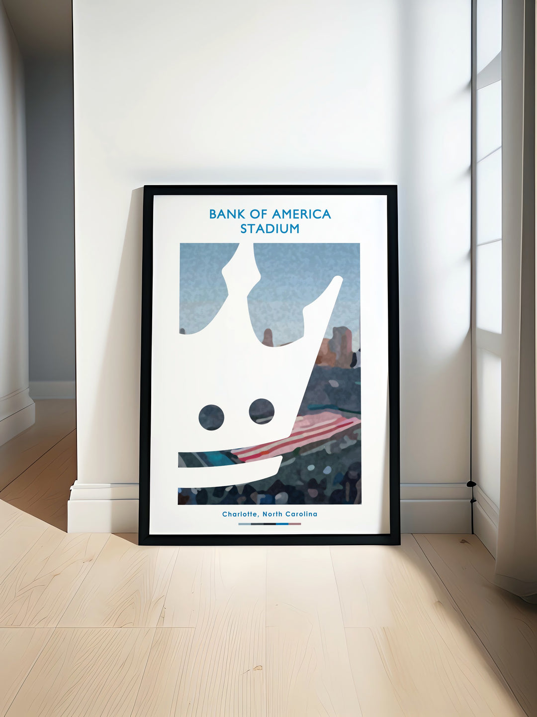 Modern Sports Art featuring Carolina Panthers and Bank of America Stadium perfect for enhancing any room with a touch of football passion and elegance