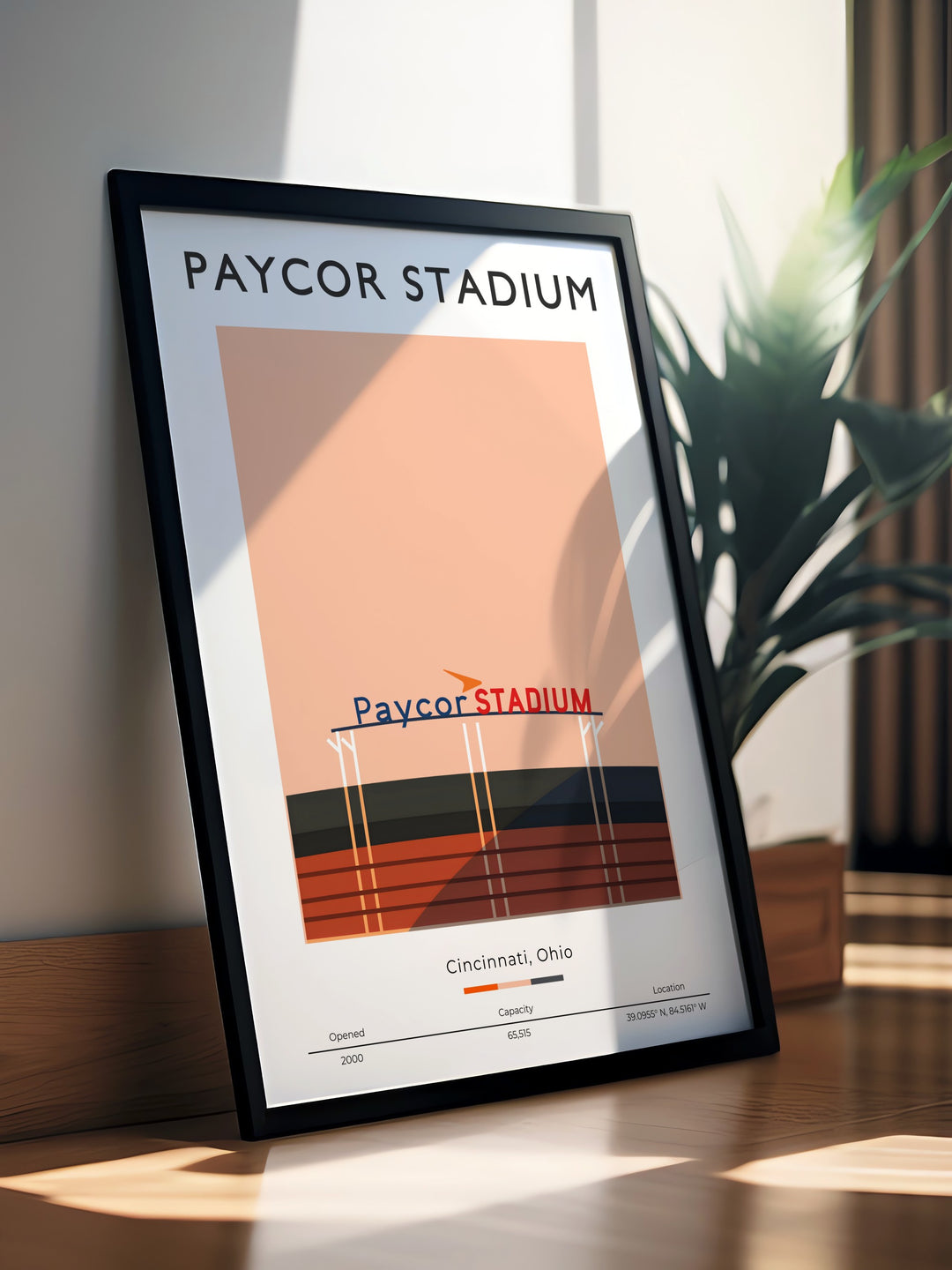 Paycor Stadium art print capturing the excitement of a Cincinnati Bengals game day with Joe Mixon and Tyler Boyd perfect for those seeking Bengals wall art or vintage NFL prints to enhance their home decor or gift to football fans