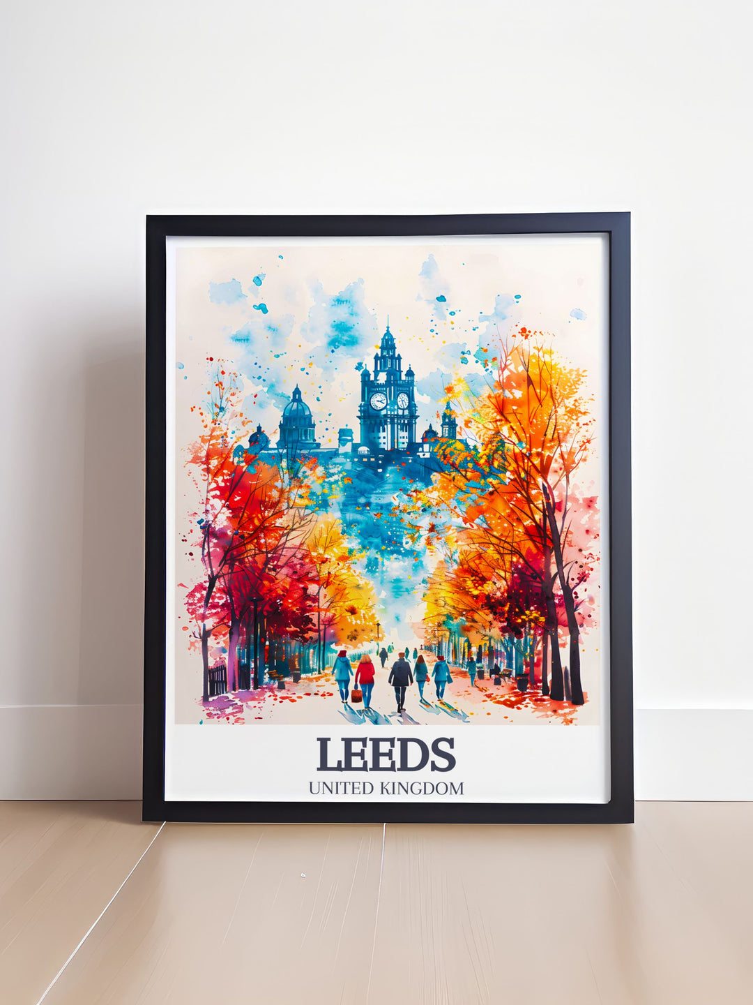Elegant Leeds townhall and Leeds townhall clock poster ideal for adding sophistication to your home decor. This England print captures the essence of Leeds architectural heritage and makes a thoughtful gift for loved ones.