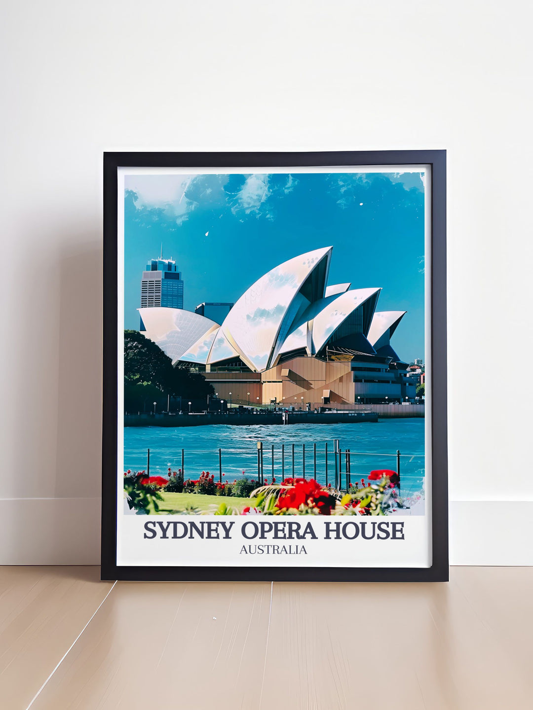 Retro travel poster of Sydney Harbour Harbour Bridge showcasing the beauty of Australia Art and the timeless charm of Sydney Opera House a must have for any travel art collection