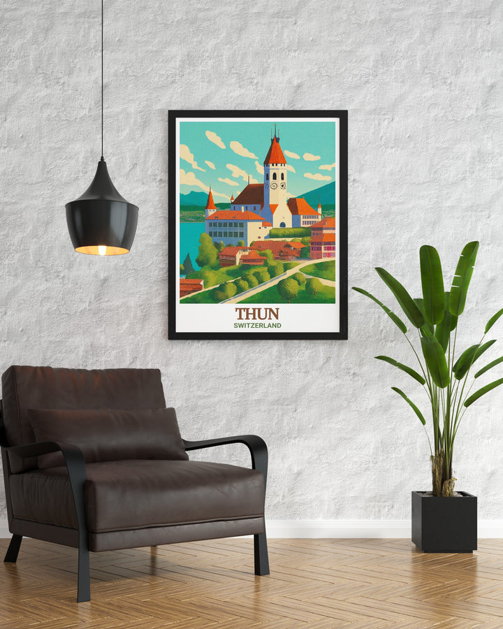 Thun Castle Canvas Art celebrating the historical and architectural significance of this iconic Swiss landmark. A must have for anyone with a passion for Switzerland and its captivating landscapes.