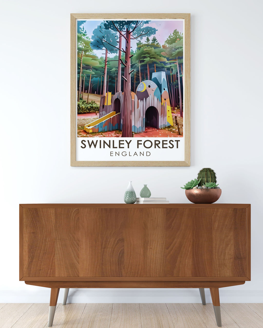 Bring Swinley Forest MTB trails to life with this mountain biking gift featuring Look Out Discovery Centre. Ideal for cyclists who love outdoor adventures this cycling wall art adds a touch of thrill and nature to any living space or office decor.