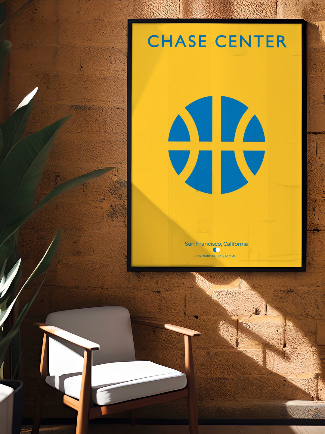 Vintage Chase Center NBA Art ideal for basketball fans who want to celebrate the Golden State Warriors with bold modern decor perfect for dorm rooms offices or living spaces a great gift idea for boys or dads who love the Warriors.