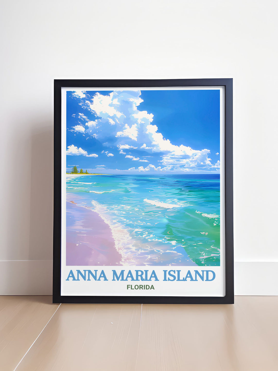 Bean Point Beach framed prints bring the peaceful ambiance of Florida into your home. Ideal for coastal themed interiors this artwork captures the calm waters and gentle tones of Anna Maria Island making it a perfect choice for any rooms decor.