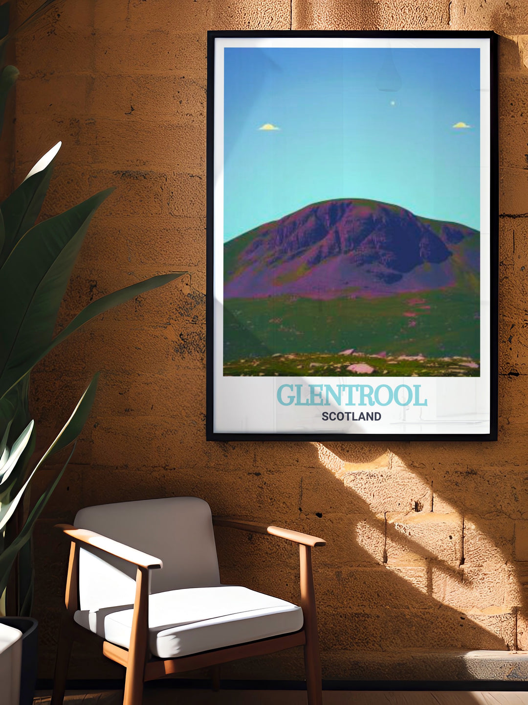 Celebrate your love for cycling and outdoor exploration with this beautiful Merrick and Glentrool mountain bike poster featuring iconic trails and the serene landscape of Loch Trool making it a perfect addition to your modern living room decor.