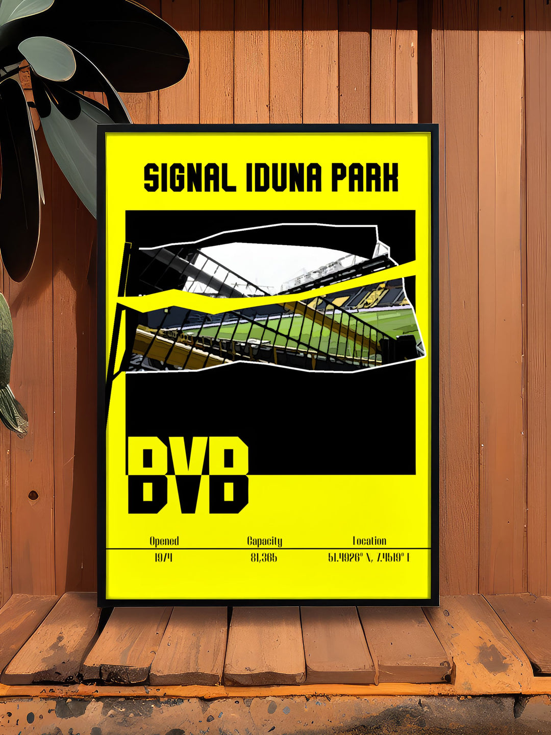 This vibrant Dortmund Art piece brings to life the legendary Signal Iduna Park and the skillful play of Borussia Dortmund stars Marco Reus Julian Brandt and Donyell Malen ideal for any football enthusiast