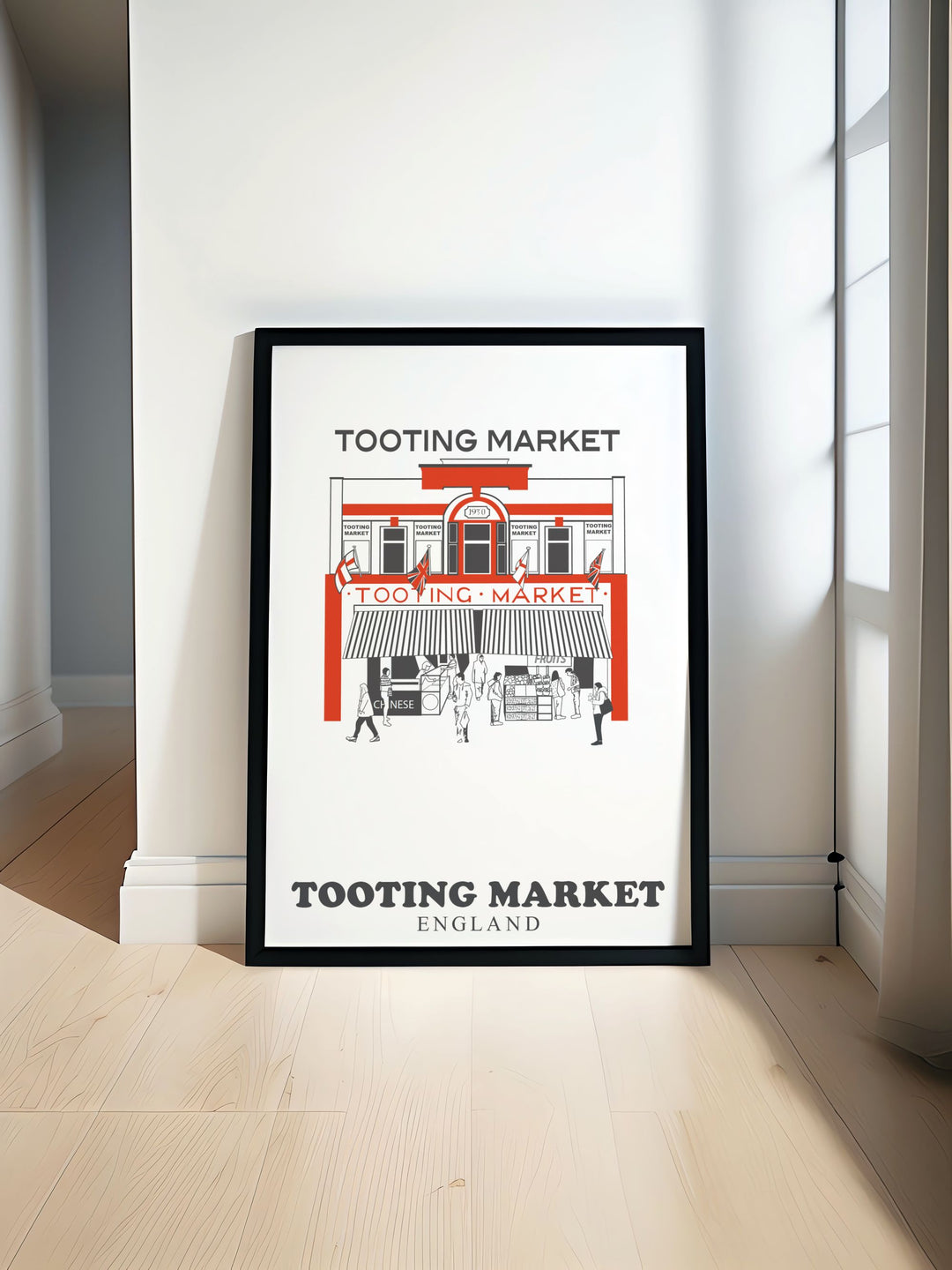 Tooting Market Print highlighting the vibrant energy and cultural diversity of South London a perfect addition to your collection of vintage travel prints and retro railway posters