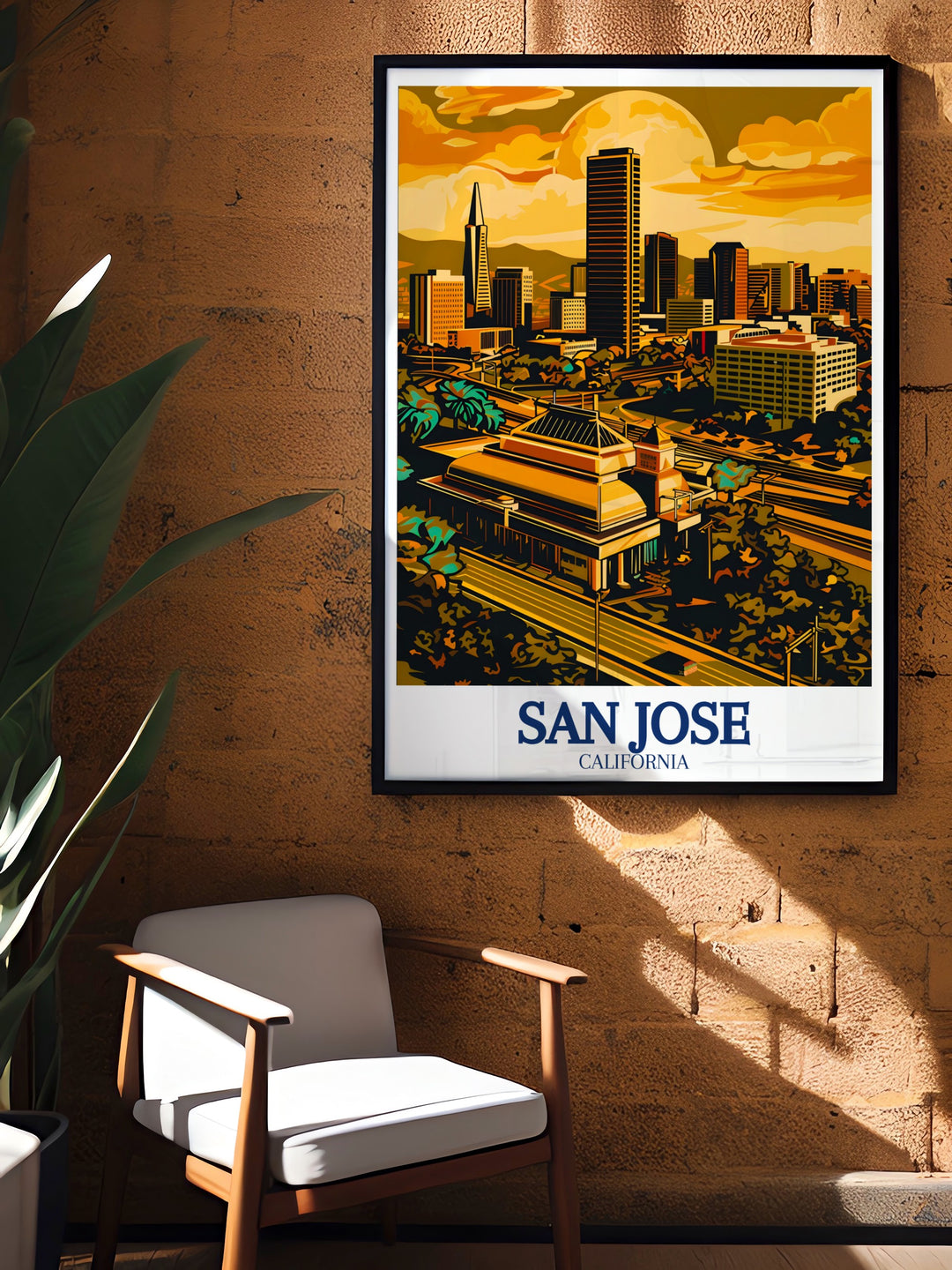 Celebrate the technological and cultural richness of California with this San Jose travel print featuring Silicon Valley and the breathtaking San Francisco Bay Area. This art print makes a great addition to any modern space or as a thoughtful gift.