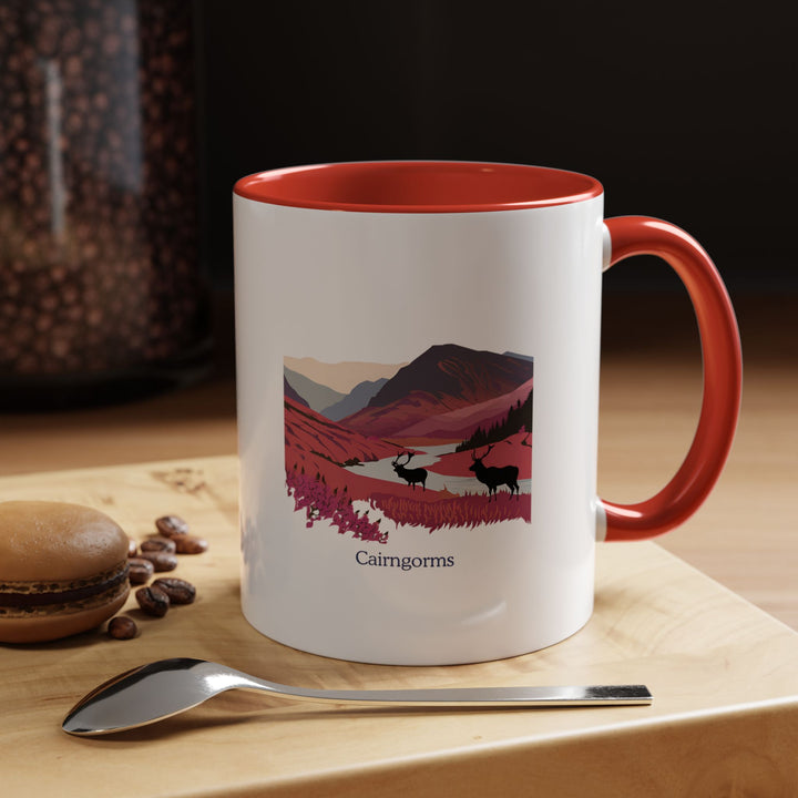 A ceramic Cairngorms Scotland Mug with intricate artwork inspired by the Cairngorms’ scenic beauty. Dishwasher and microwave safe, this mug is perfect for coffee enthusiasts and as a memorable souvenir for Scotland travelers.