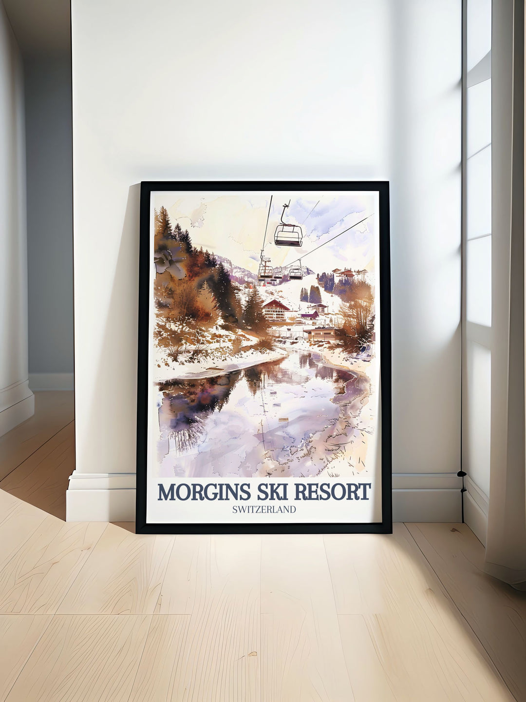 Bring the charm of the Swiss Alps into your home with this Foilleuse Chairlift Canvas Art. Capturing the excitement of skiing at Morgins Ski Resort, this vintage inspired print is perfect for those who love skiing and the nostalgia of classic ski posters.