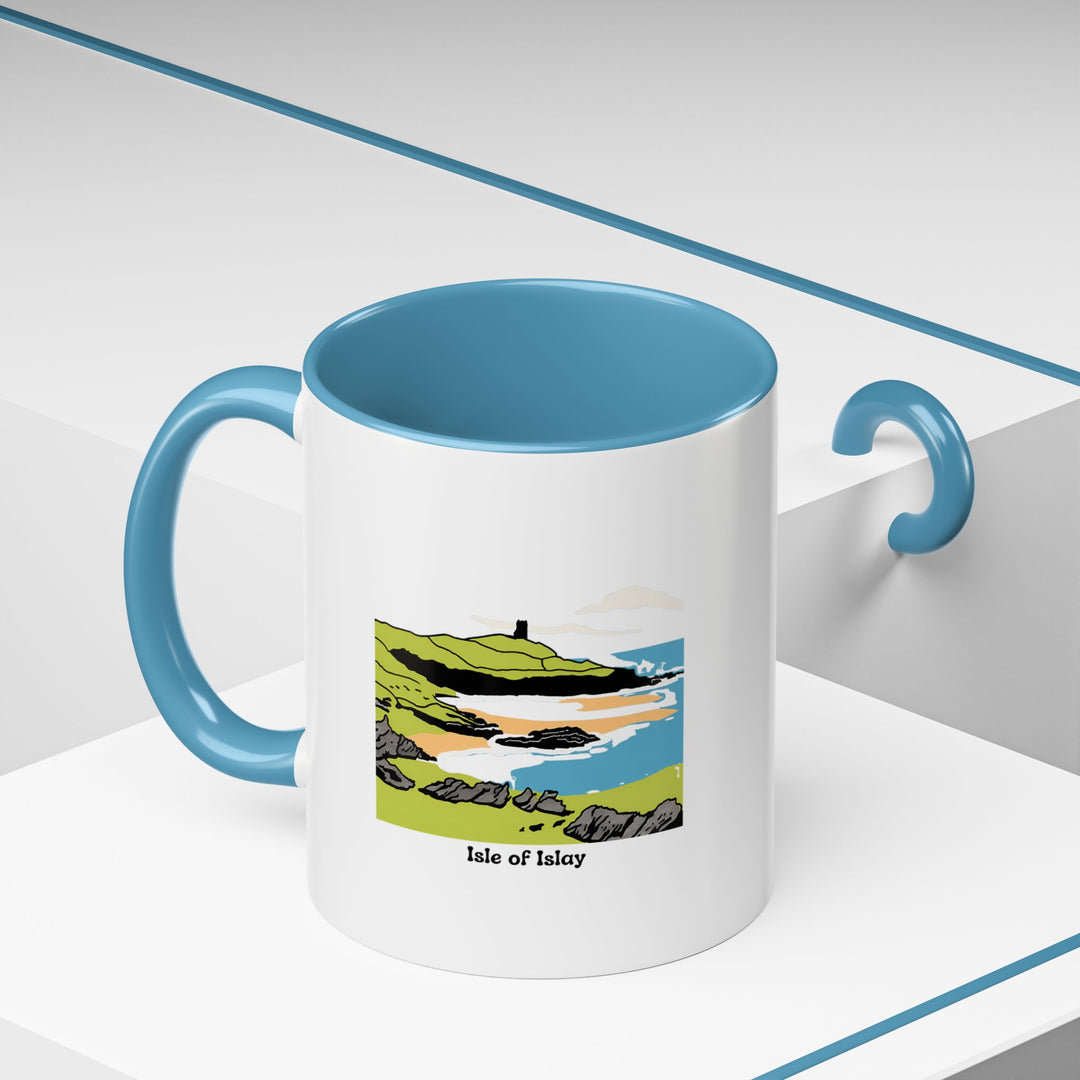 The Isle of Islay mug showcases Scotland’s remarkable landscapes. This ceramic mug is perfect for those who love travel and nature, offering both practicality and a vibrant design. It is microwave-safe and dishwasher-safe for your convenience.