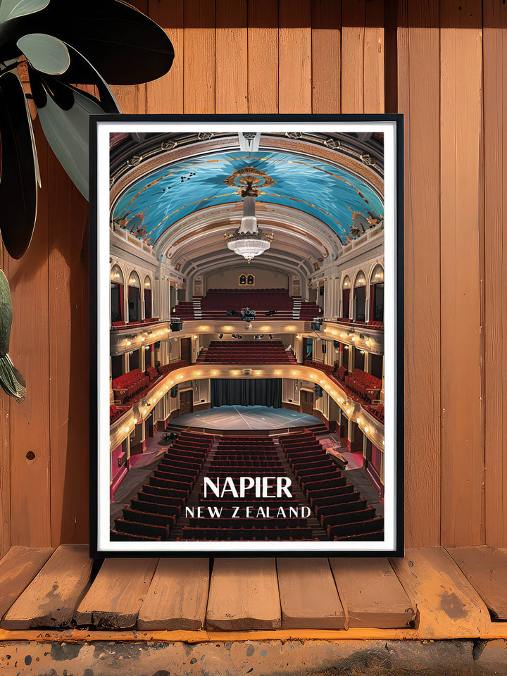 Hawkes Bay Opera House Artwork offering a stunning portrayal of New Zealands architectural heritage great for sophisticated wall decor and unique gifts