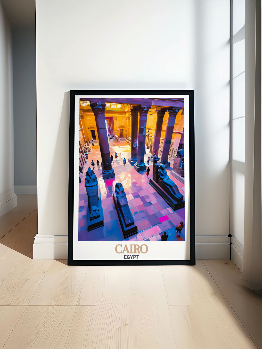 Discover the beauty of The Egyptian Museum with this stunning travel poster perfect for adding a touch of Cairos rich history to your home decor ideal for lovers of vintage posters and unique wall art.