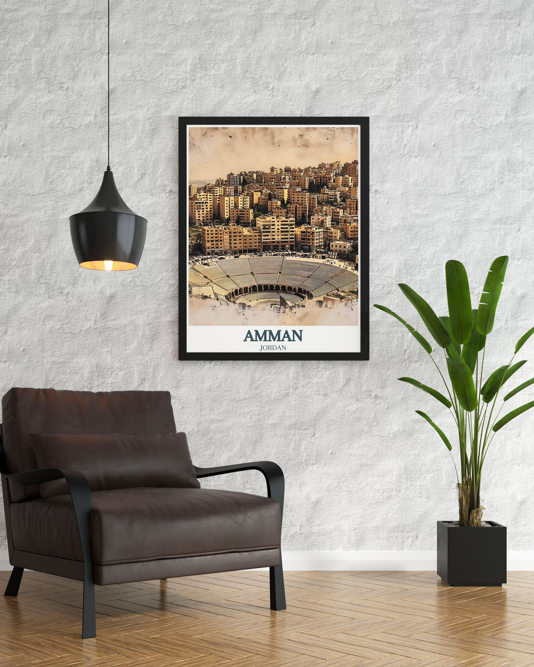 Captivating Amman Photo capturing the beauty of the Roman Ampitheater and Jabal Al Jofeh ideal for creating a travel themed wall art gallery in your home or office