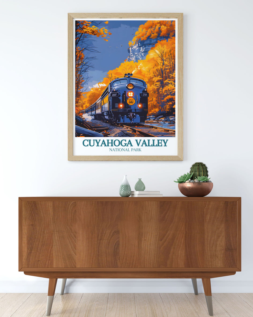 Beautiful vintage poster of Cuyahoga Valley National Park, featuring the serene Cuyahoga River and surrounding landscapes. Ideal for those who love national parks and retro wall decor.