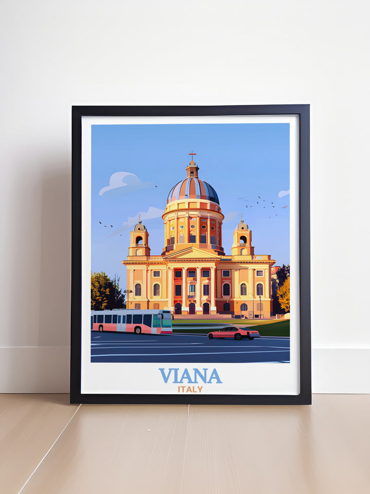 Viana Castelo print and Superga Basilica artwork provide a perfect blend of Portugal and Italy decor making it ideal for travelers and art lovers who want to display their favorite landmarks in a modern yet elegant way for home or office.