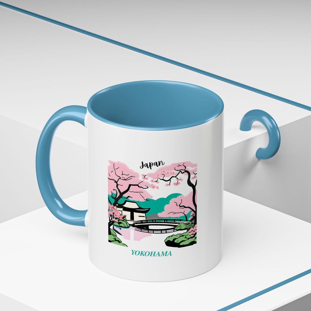 This Yokohama Japan mug highlights the citys beauty with intricate artwork of iconic landmarks. Dishwasher and microwave safe, it is the perfect gift or personal keepsake for those who appreciate Japanese charm and design inspired by Yokohama.