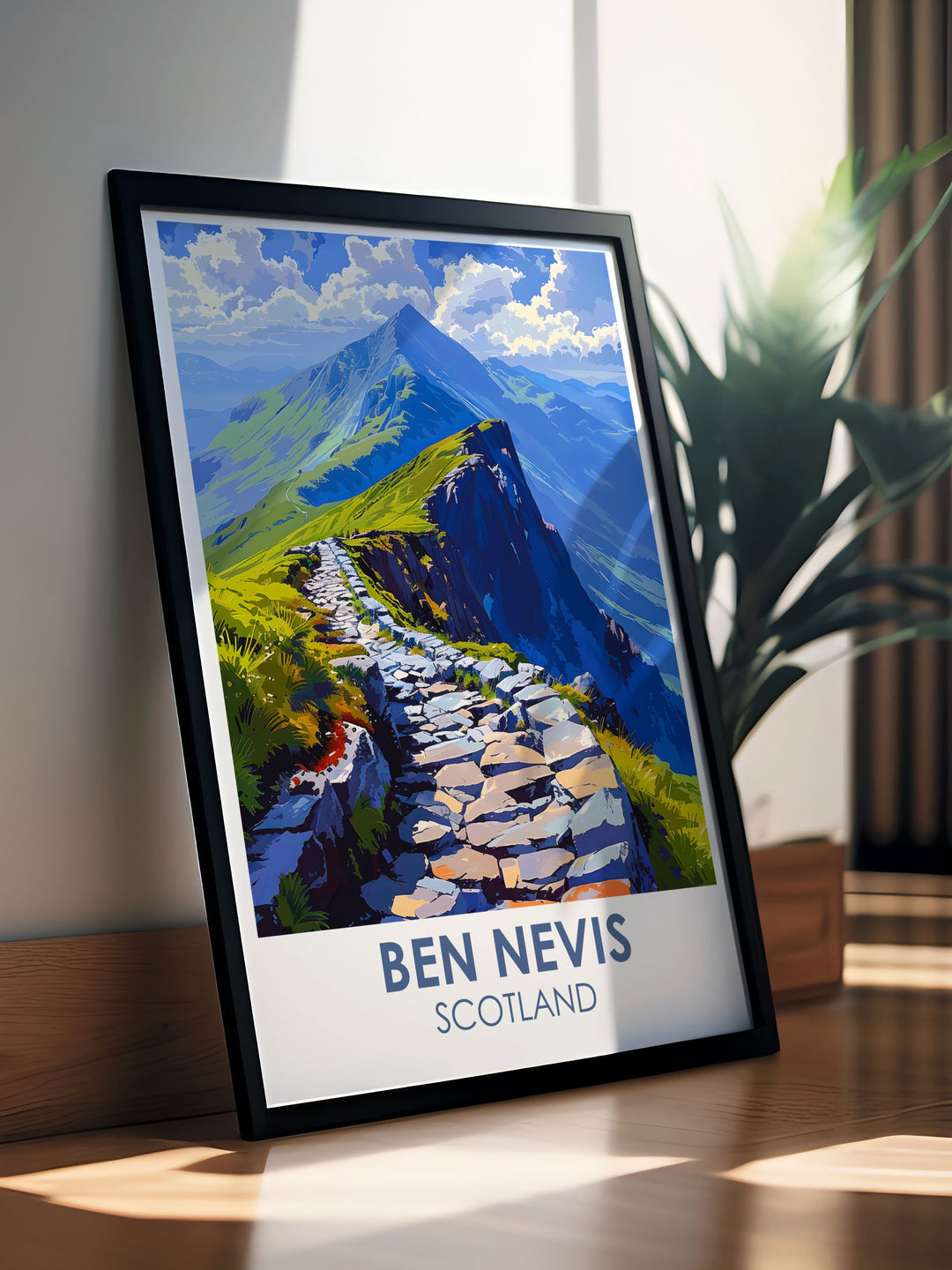 Stunning Carn Mor Dearg Arete artwork capturing the dramatic ridge that links to Ben Nevis ideal for creating a striking focal point in any living room or office space