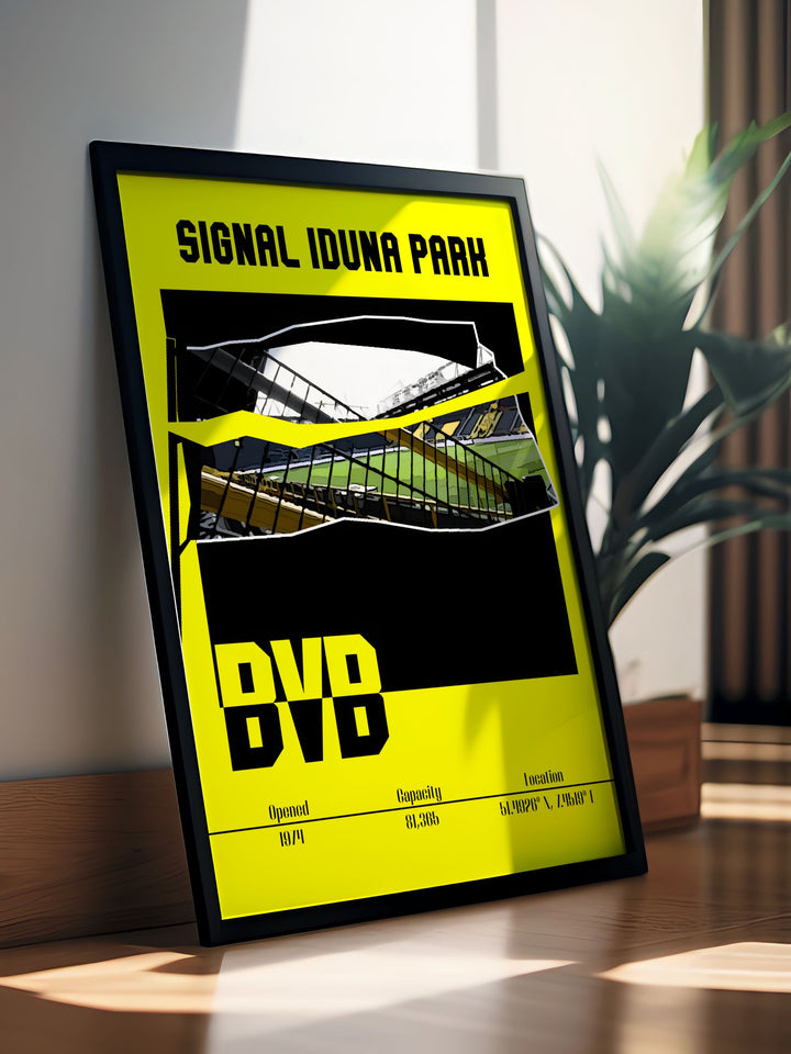 Celebrate Dortmund football with this stunning Marco Reus Print featuring the iconic Signal Iduna Park and the dynamic talents of Julian Brandt and Donyell Malen a must have for true Borussia Dortmund fans