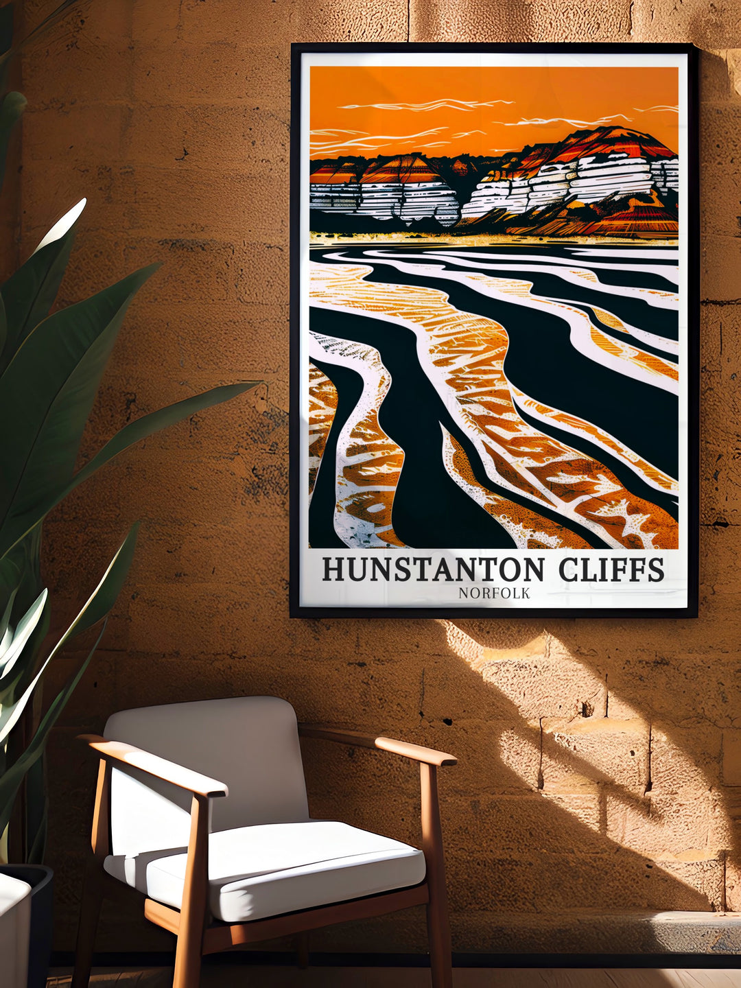 North Sea wall art showcasing the serene beauty of the sea as it stretches along the shores of Hunstanton. This framed artwork brings the peaceful energy of the sea into your home, perfect for creating a calming, coastal inspired space in any room.